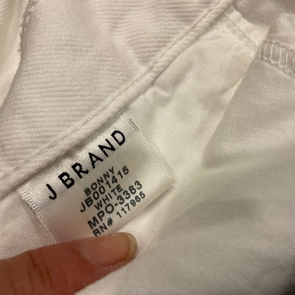 J BRAND Skirt Bonny Denim White Raw Hem Button Fly Waist 27 - Picture 7 of 9